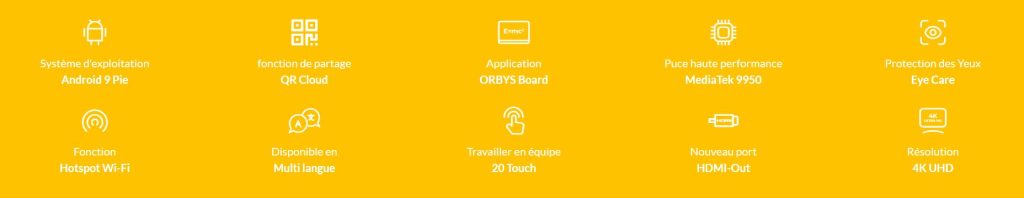 Vente ecran interactif tactile ORBYS Tunisie - meilleur prix